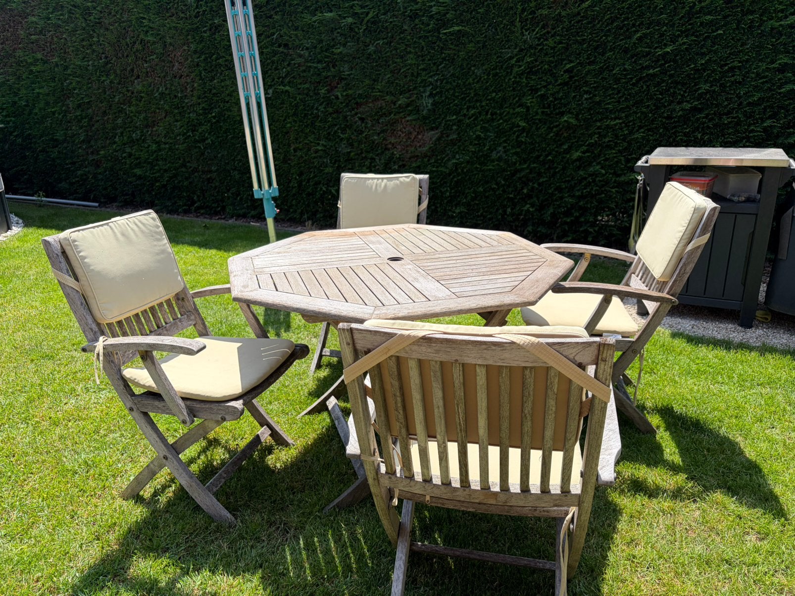 Bristol teak tuinset, Ophalen, 4 zitplaatsen, Gebruikt, Teakhout