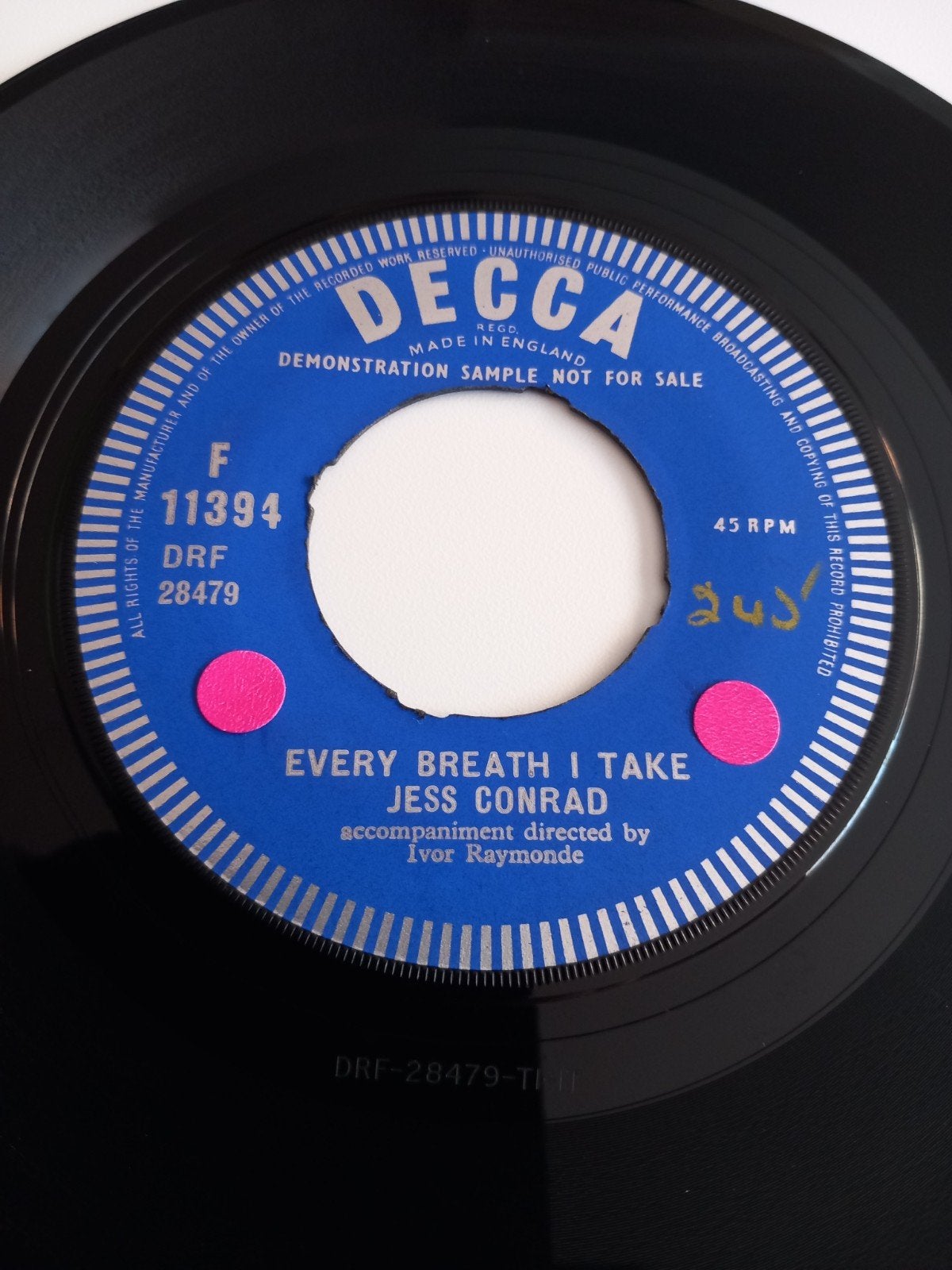 JESS CONRAD. EVERY BREATH I TAKE. 60S OLDIES UK 45, Enlèvement ou Envoi