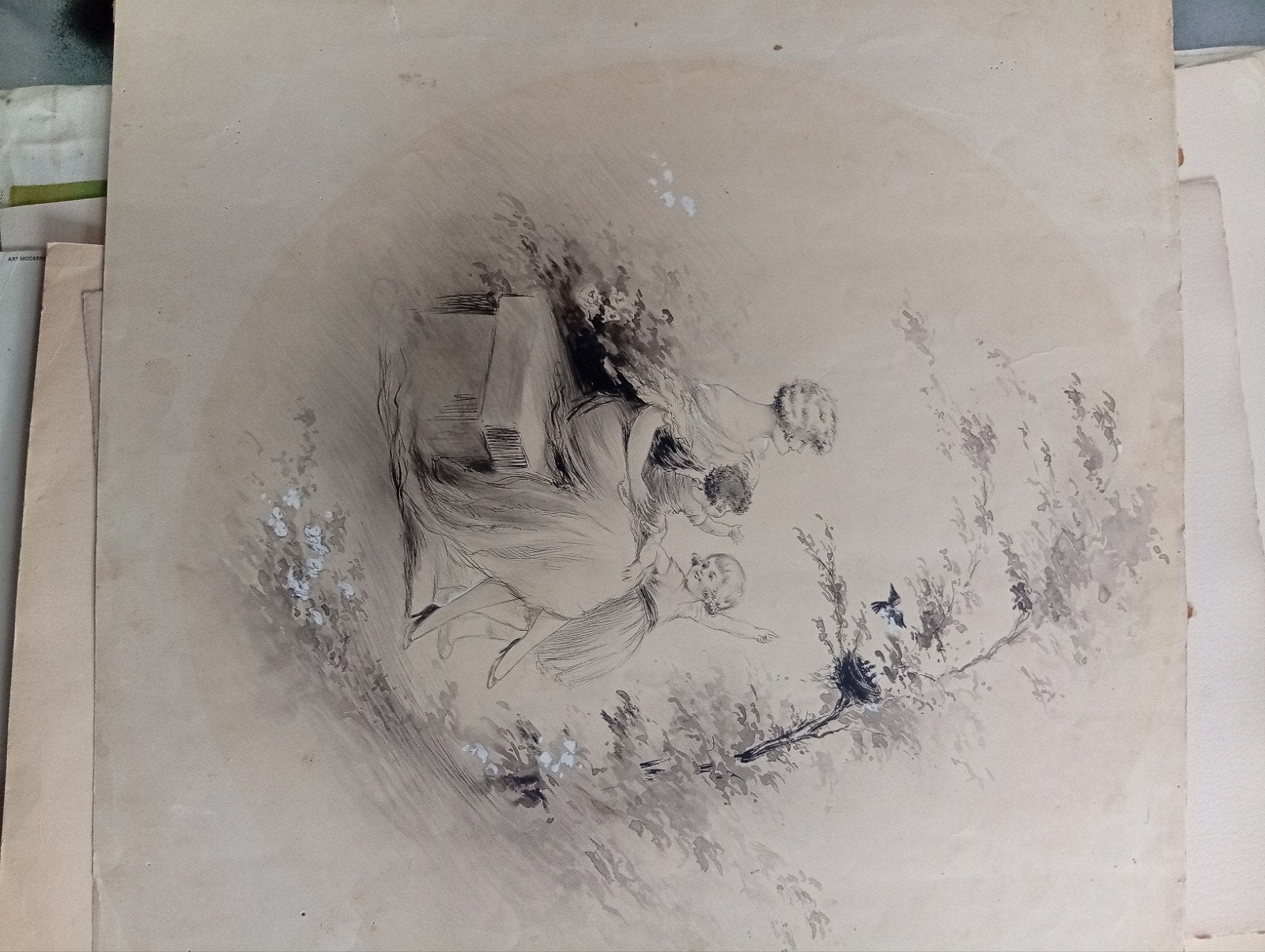 Dessin Art Déco signé Icart.  daté 1898, Ophalen of Verzenden
