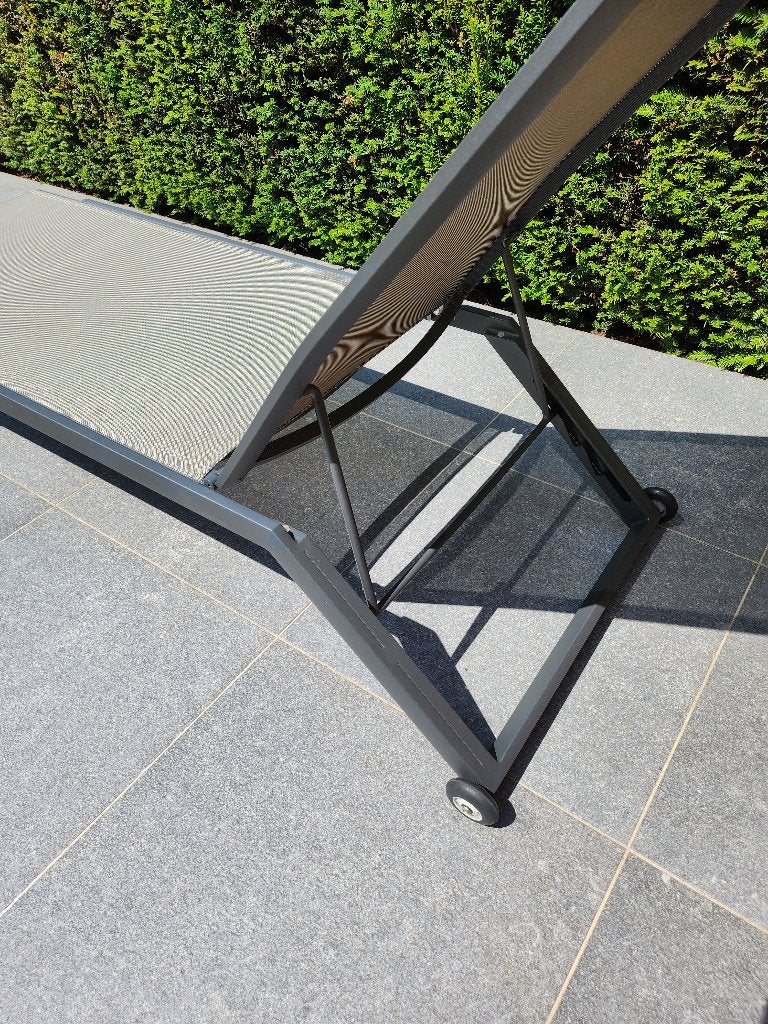 Ligbed, Ophalen, Zo goed als nieuw, Aluminium, Verstelbaar