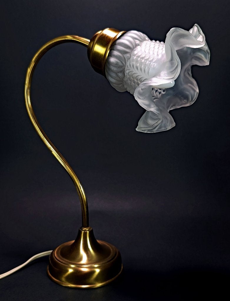 Vintage tulp van matglas — zwanenhals in Art Nouveau-stijl, Verzenden