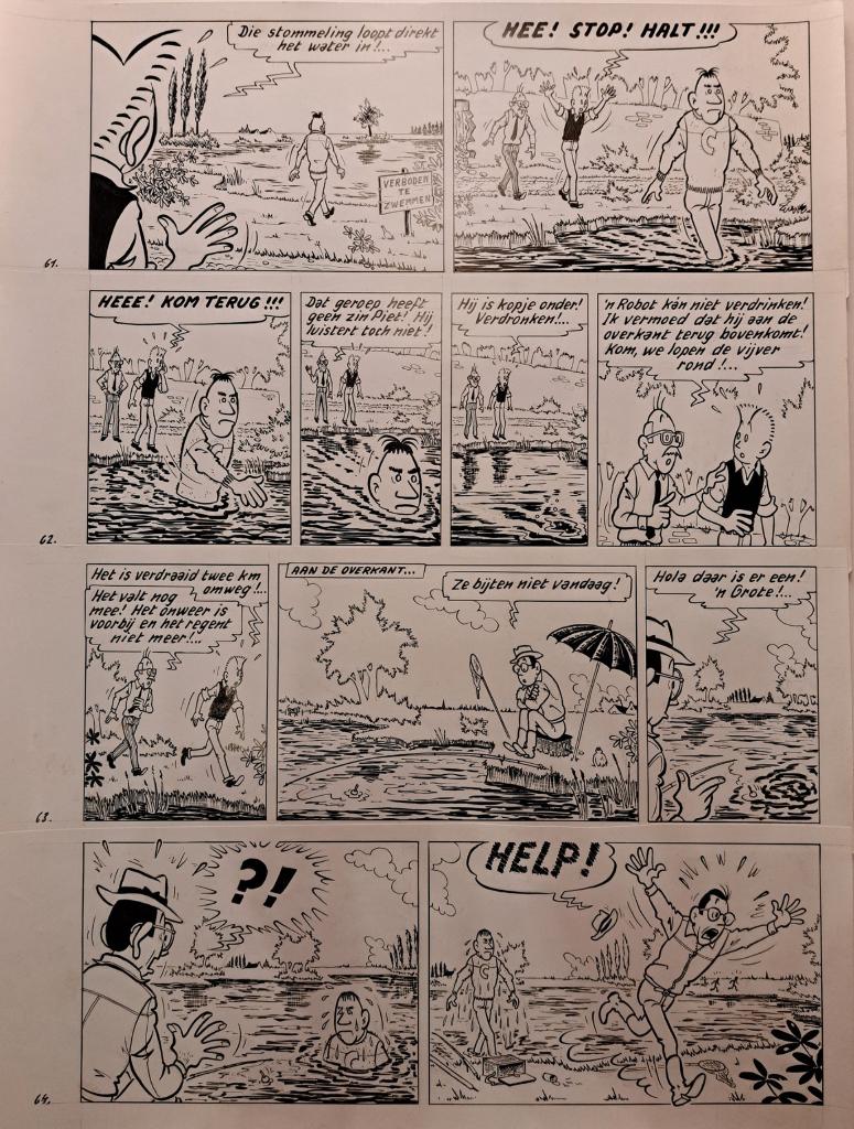 POM - originele pagina PIET PIENTER en BERT BIBBER, Ophalen of Verzenden