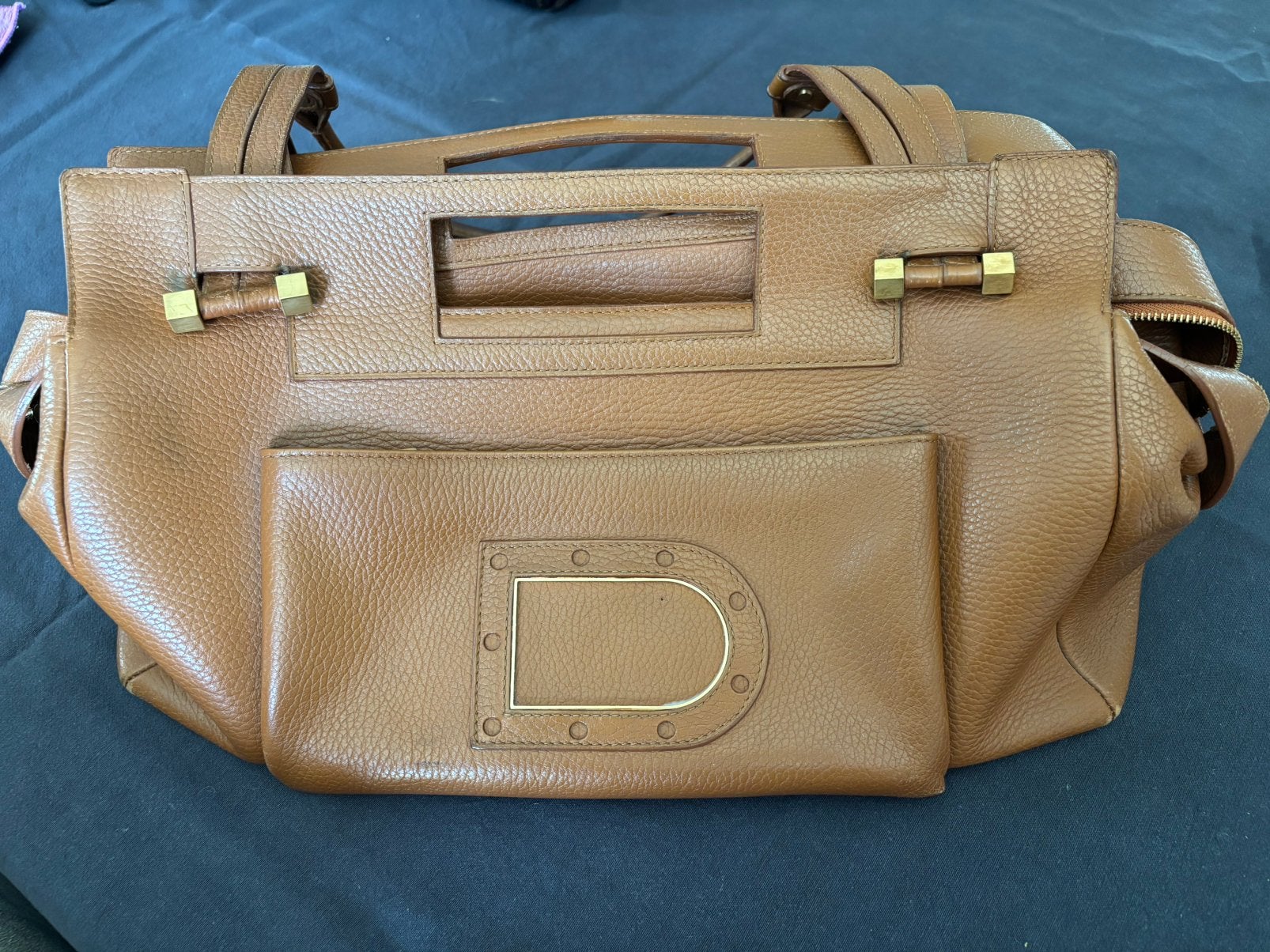 Delvaux Benjamin cognac leer, Ophalen, Gebruikt