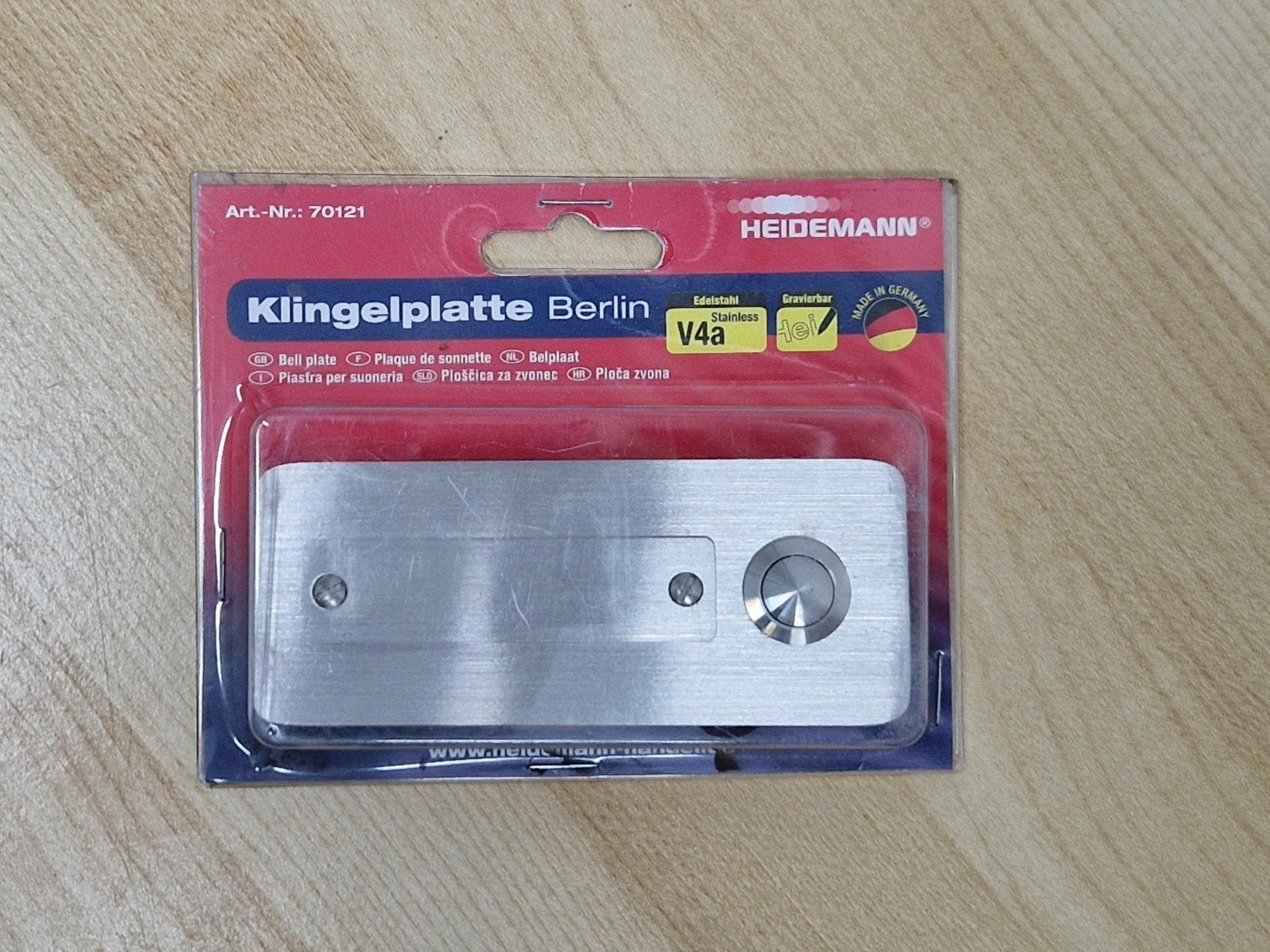 Heidemann Deurbel Berlin (RVS), Ophalen of Verzenden, Nieuw, Bedraad