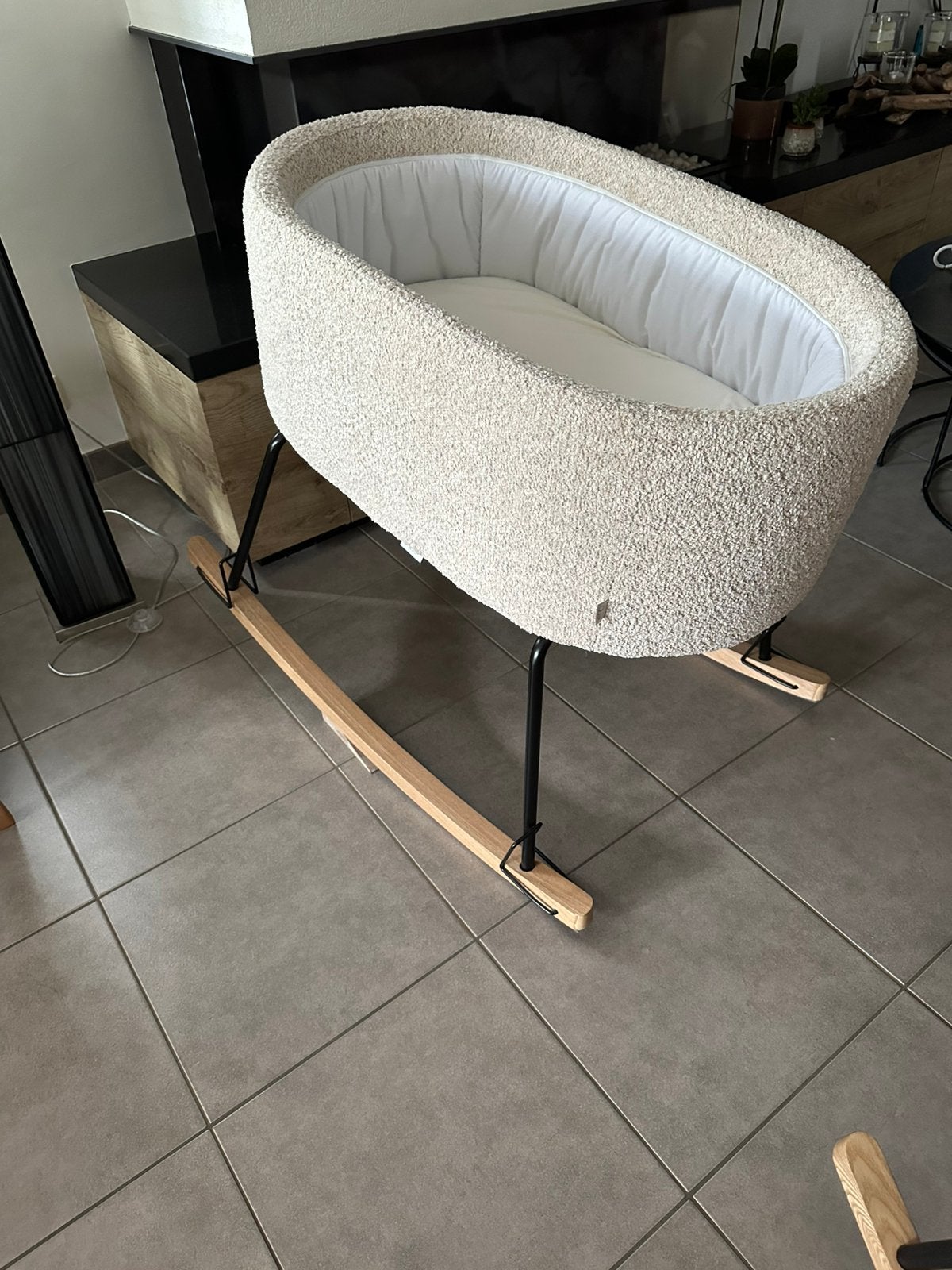 Quax schommelwieg deluxe sheep als nieuw !, Kinderen en Baby's, Babywiegjes en Ledikanten, Ophalen, Zo goed als nieuw, Wieg