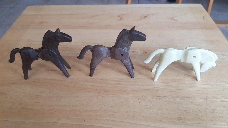 Lot de 3 chevaux Playmobil Geobra de 1974, Ophalen, Gebruikt, Losse onderdelen, Figuren