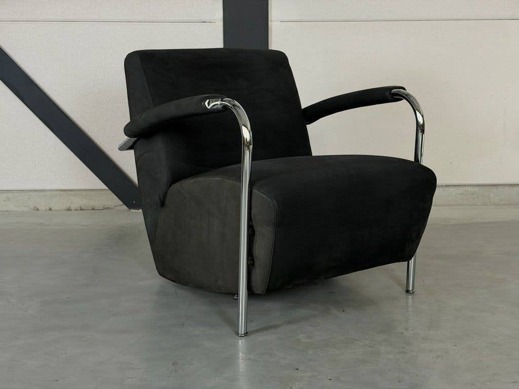 Fauteuil Leolux Scylla - cuir Danza noir, 75 à 100 cm, Comme neuf, Enlèvement, 50 à 75 cm