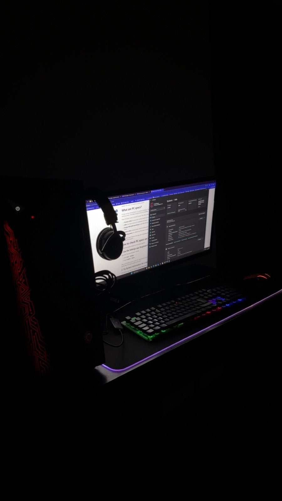 MSI Gaming PC + Monitor + Toetsenbord + Muis + Mousepad, Informatique & Logiciels, Ordinateurs de bureau, 8 GB, Comme neuf, Enlèvement