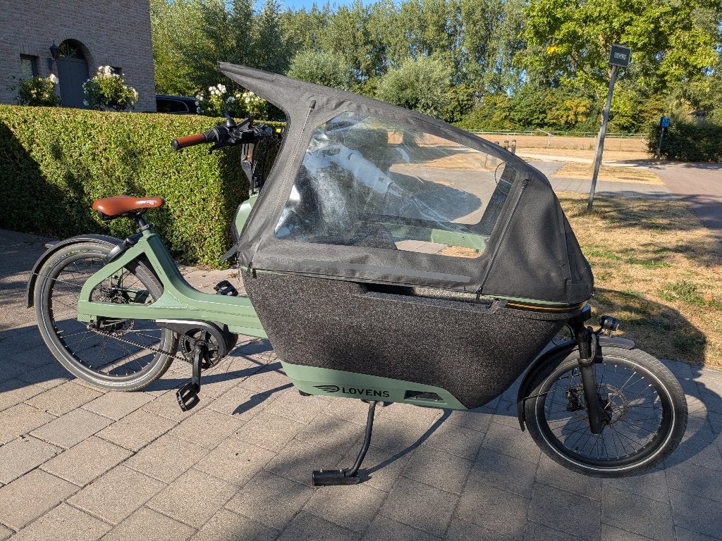 Bakfiets Lovens S75 Moss Green upgrade 725wh batterij, Fietsen en Brommers, Fietsen | Bakfietsen, 3 kinderen, Zo goed als nieuw