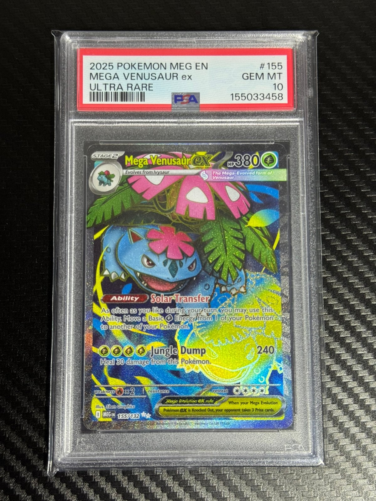 Mega Venusaur ex | PSA 10 | UR | 2025 | #155/132, Verzenden, Nieuw, Losse kaart, Foil
