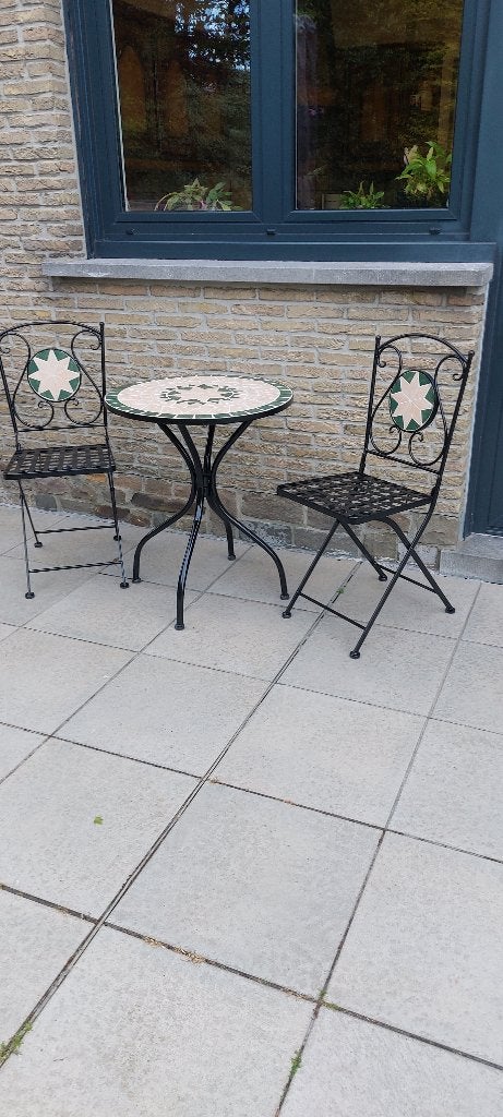 Bistro-set voor tuin, Tuin en Terras, Overige materialen, Gebruikt, Tuinset, Ophalen