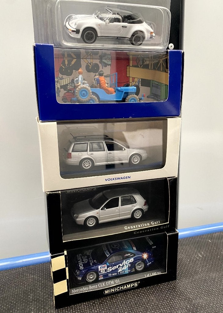 Lot 5 voitures miniatures 1/43 NEUVES Minichamps Tintin, Enlèvement, Neuf, Voiture, MiniChamps
