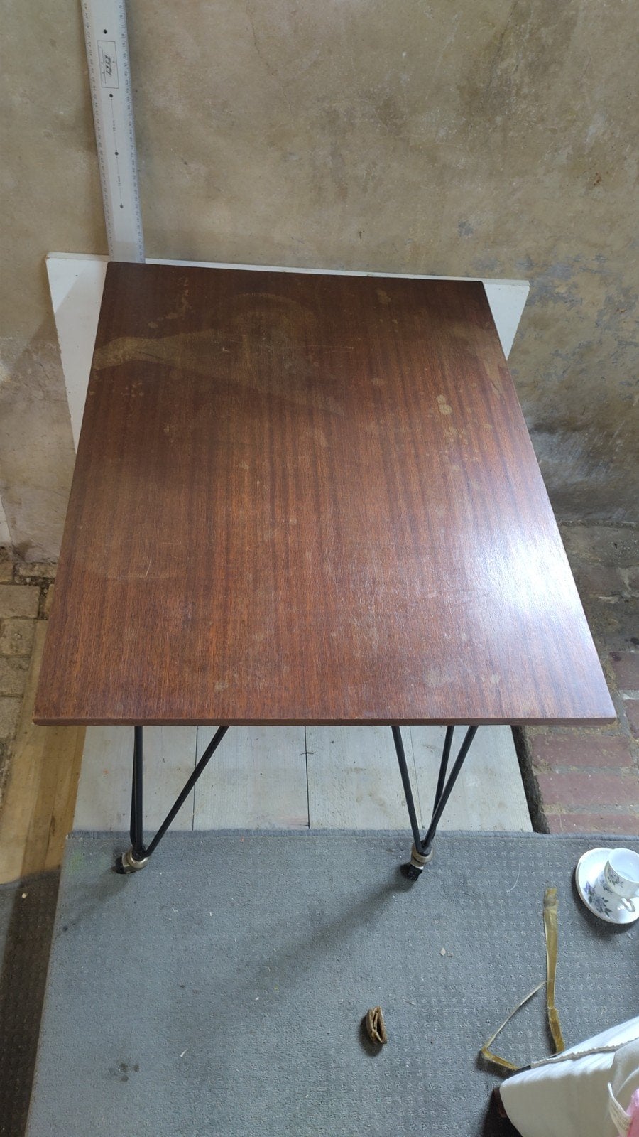 Vintage Mid-Century Modern bijzettafeltje, Ophalen, Gebruikt, 55 tot 75 cm, Mid-Century Modern