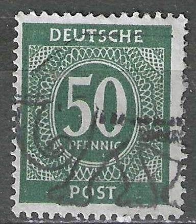 Duitsland A.A.S. 1946 - Yvert 22 - Cijfer in Ovaal (ST), Verzenden, Gestempeld