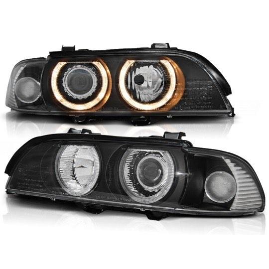 ZWARTE ANGEL EYE-KOPLAMPEN VOOR BMW 5-SERIE E39 09.95-06.03, Auto diversen, Tuning en Styling, Ophalen