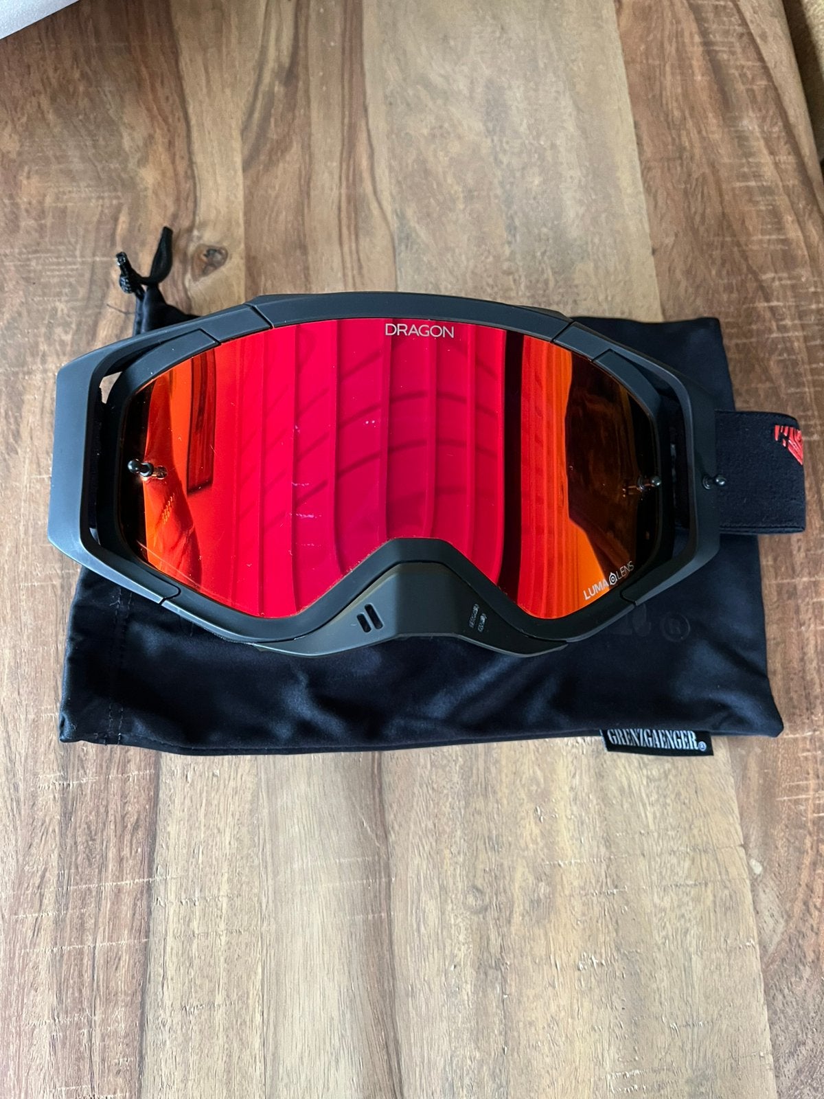 Crossbril, perfecte staat, rood- luma lens, Ophalen of Verzenden, Zo goed als nieuw, Helm of Bescherming