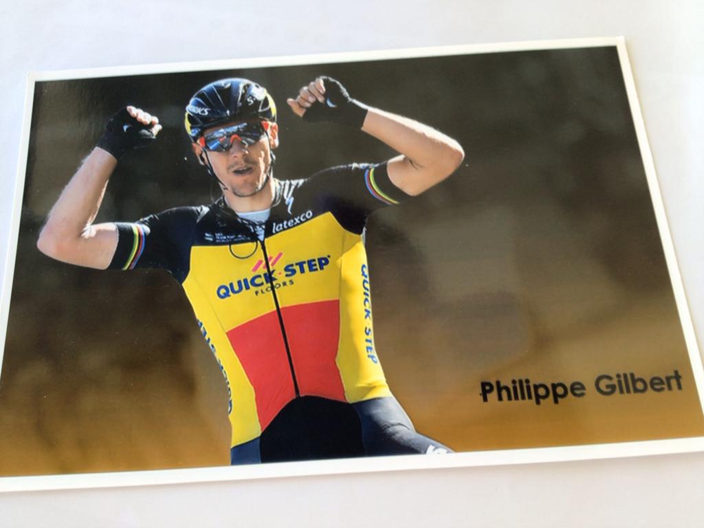 Wielerfoto 2017 team quick step philippe gilbert, Sport en Fitness, Wielrennen, Verzenden