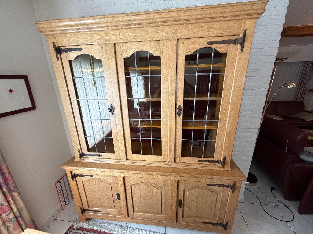 Massieve boekenkast, Ophalen, Klassiek, 150 tot 200 cm, Eikenhout