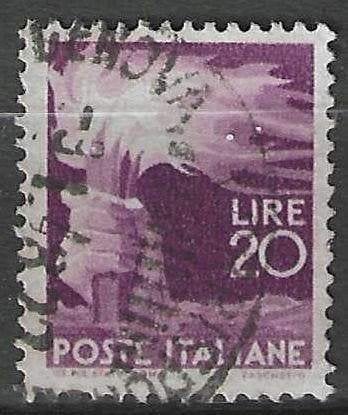 Italie 1945 - Yvert 499 - Democratie - Fakkel - 20 l. (ST), Verzenden, Gestempeld