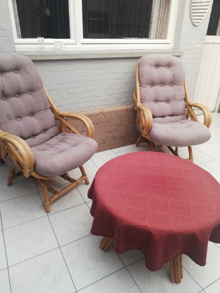 Rotan salon, Tuin en Terras, Ophalen, Gebruikt, Rotan, 3 zitplaatsen