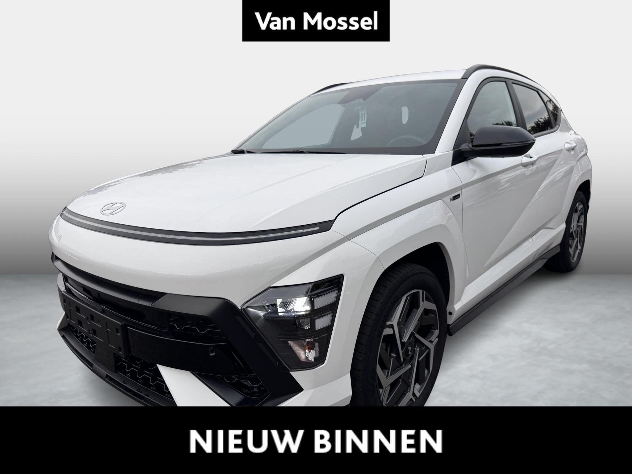 Hyundai Kona 1.6 GDi Hybrid Feel N-Line 6-DCT, Auto's, Stof, Gebruikt, 1600 cc, Wit