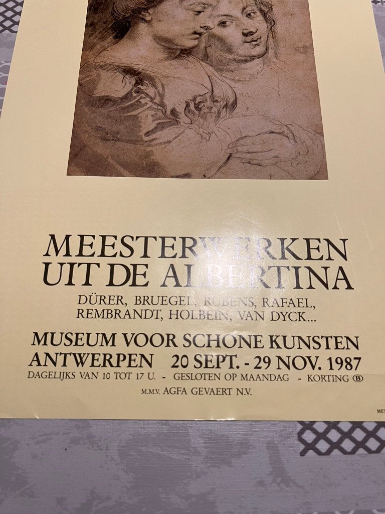Vintage Poster Europalia 87 Osterreich: Meesterwerken uit de, Rechthoekig Staand, Deurposter of groter, Ophalen of Verzenden, Zo goed als nieuw