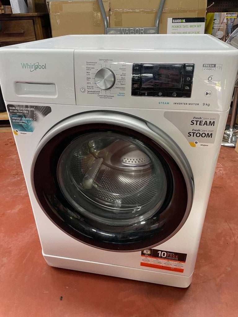 wasmachine Whirlpool, Elektronische apparatuur, 8 tot 10 kg, Ophalen, Gebruikt, Voorlader