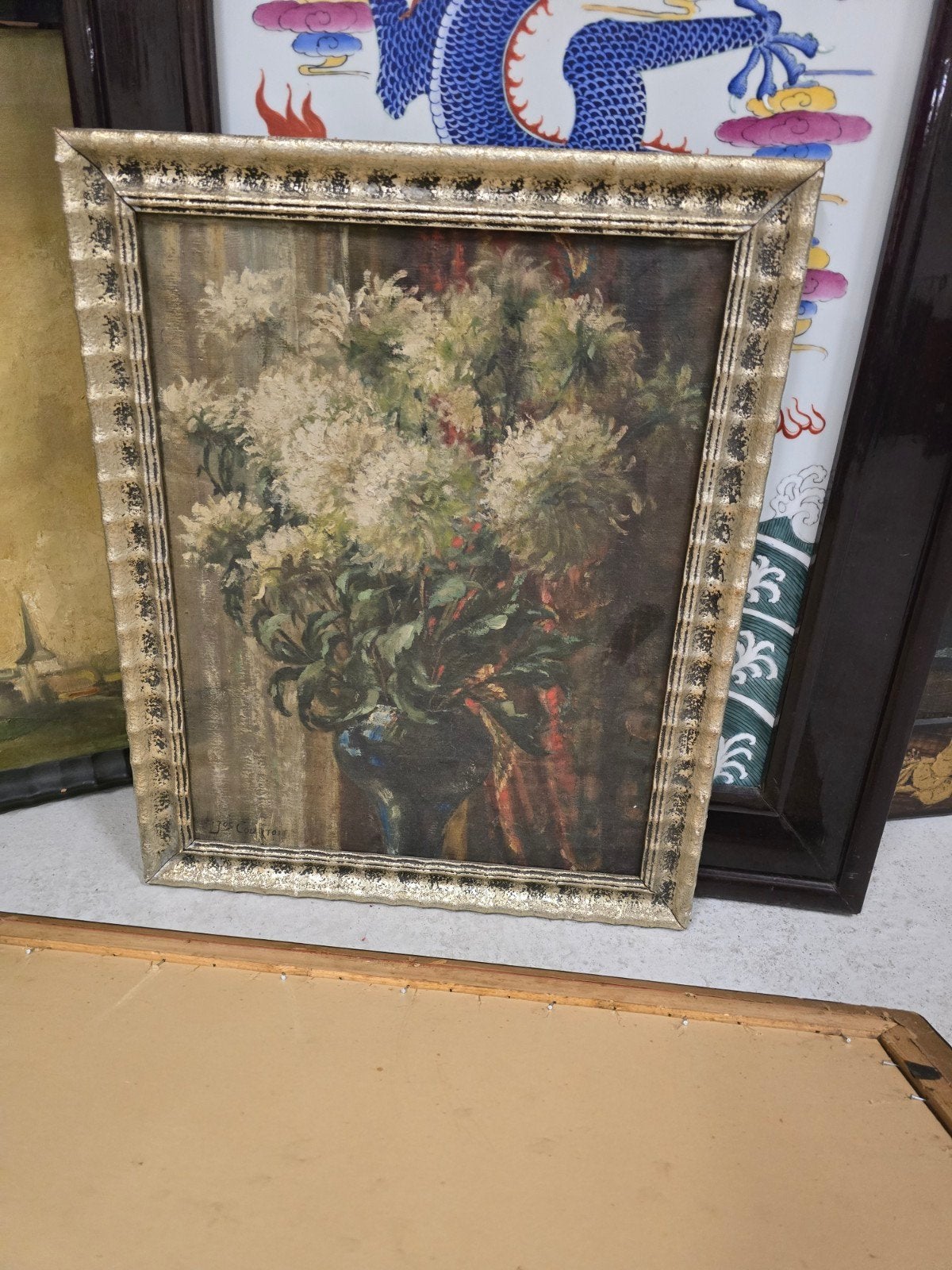 schilderij jos courtois. art deco, Doek, Impressionistisch, Olieverf, Gesigneerd