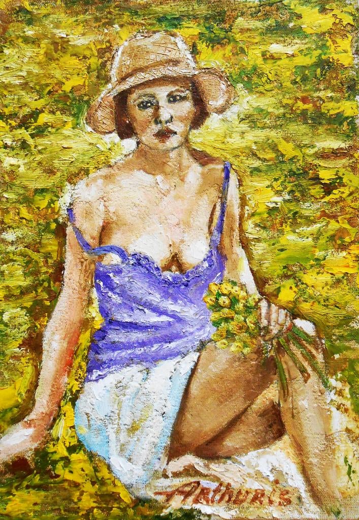 « Sur le terrain » Peinture encadrée, Antiquités & Art, Art | Peinture | Moderne, Envoi