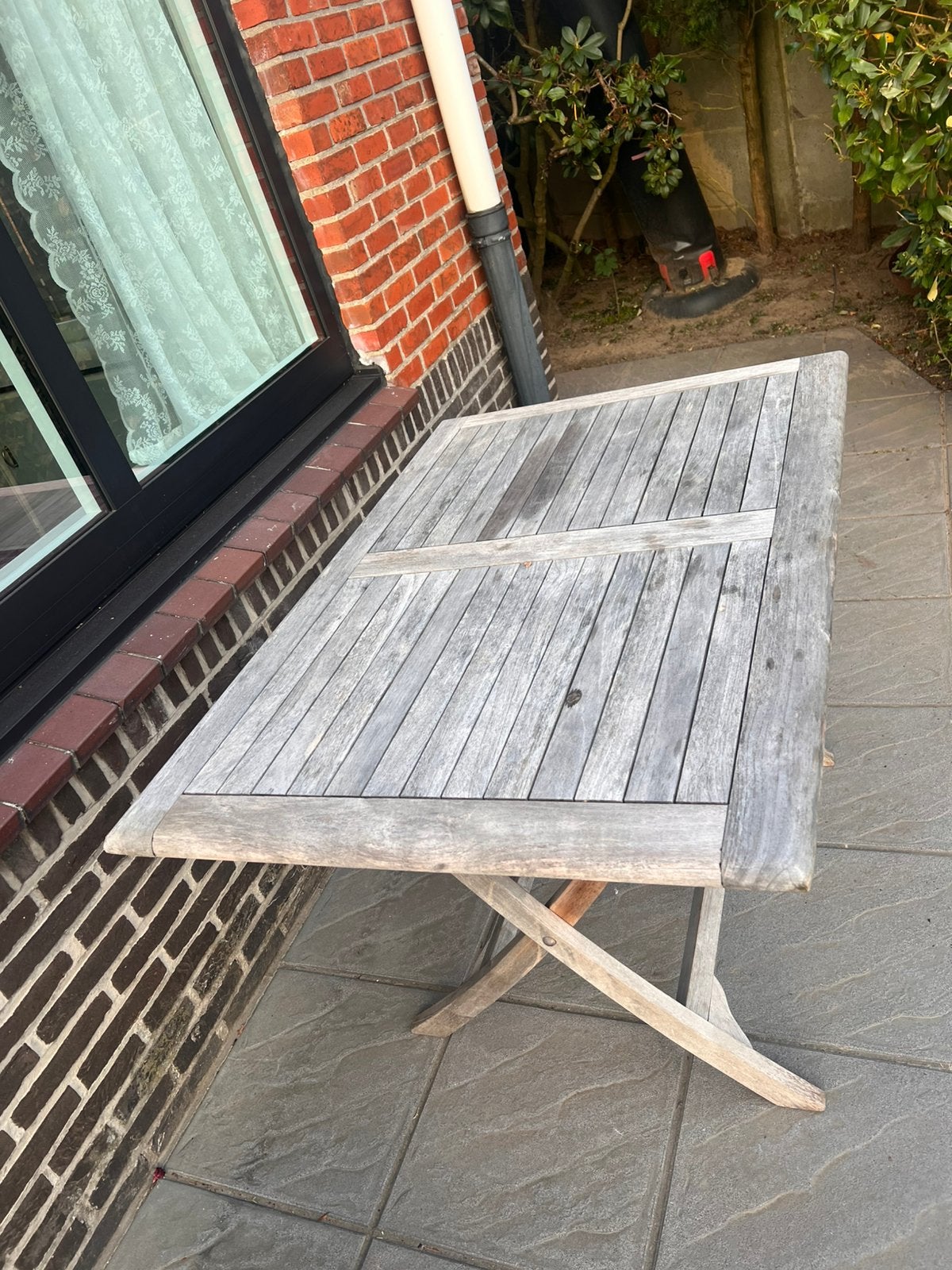 Tuintafel teak, Ophalen, Zo goed als nieuw