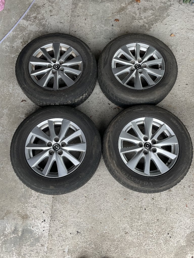 winterbanden op velg Mazda CX-5 KE, Auto-onderdelen, Ophalen, Gebruikt, Banden en Velgen, 17 inch