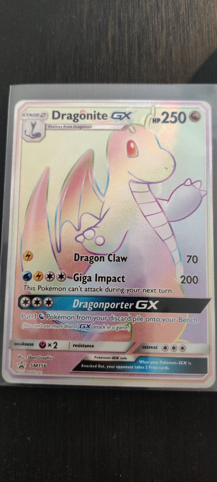 Dragonite GX - Sun & Moon Promo, Hobby & Loisirs créatifs, Enlèvement, Comme neuf, Cartes en vrac, Foil