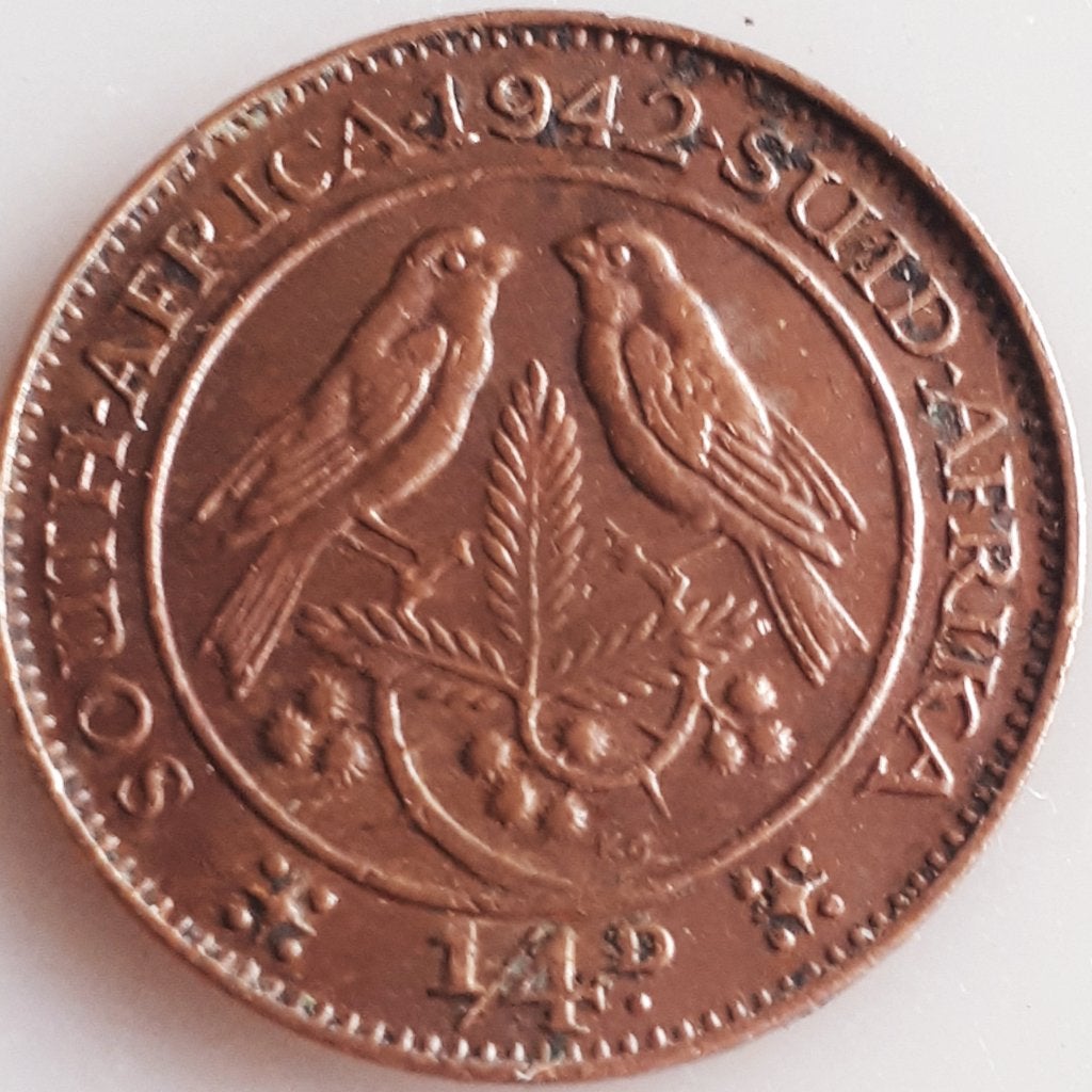 ZUID-AFRIKA: 1/4 penny 1942 KM 23, Postzegels en Munten, Ophalen of Verzenden, Zuid-Afrika, Losse munt