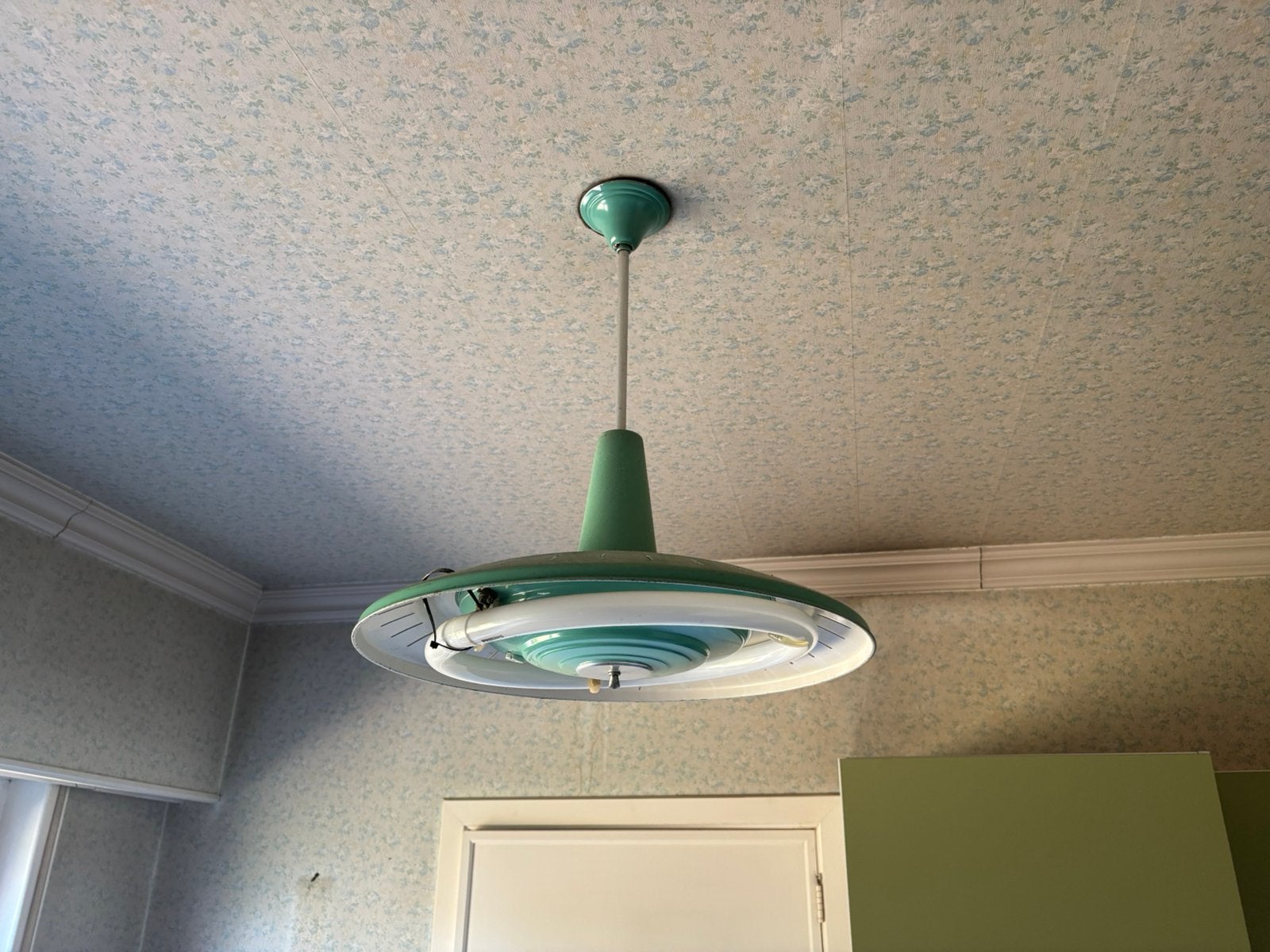 Vintage lamp, Ophalen, Gebruikt, Inclusief lichtbron, Groen