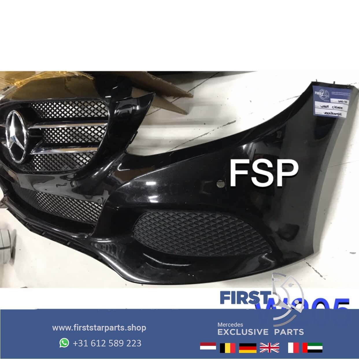 W205 COMPLETE VOORBUMPER ZWART Mercedes C Klasse 2014-2019 O