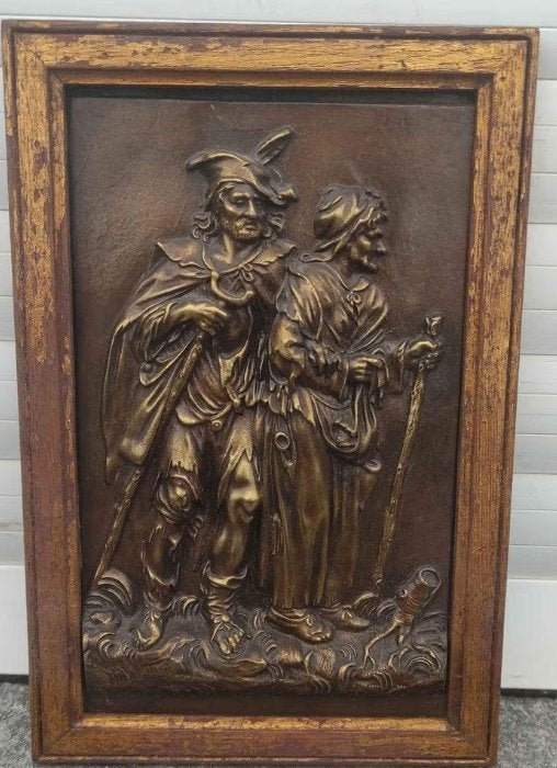 Plaque en bronze signe, Antiquités & Art, Enlèvement ou Envoi, Bronze