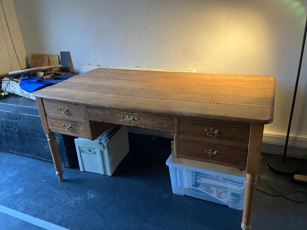 Groot antiek bureau, Ophalen, Gebruikt, 155 cm, Hout