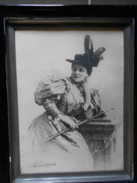 Mooie belle epoque foto in kader met glas, Ophalen, Gebruikt