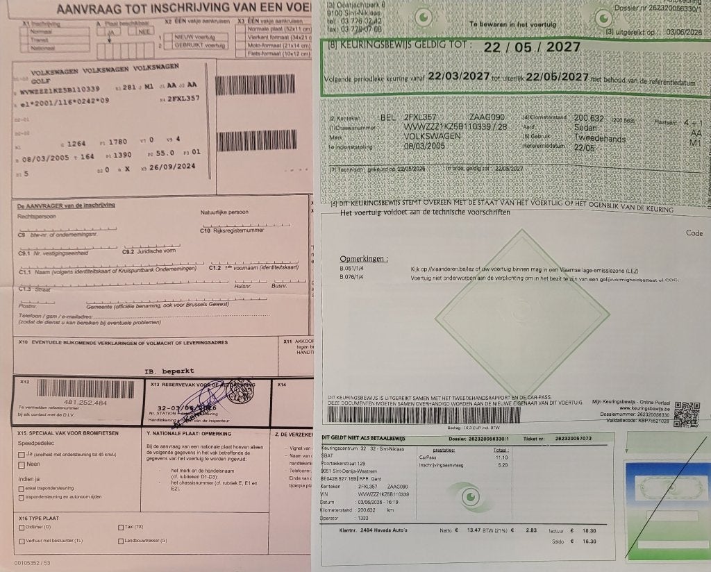 Volkswagen Golf 5 1.4 Essence Euro 4 de 2005 Pret a immatr, Achat, https://public.car-pass.be/vhr/7ab98cc0-d00b-4edc-89df-43c42de4e56c