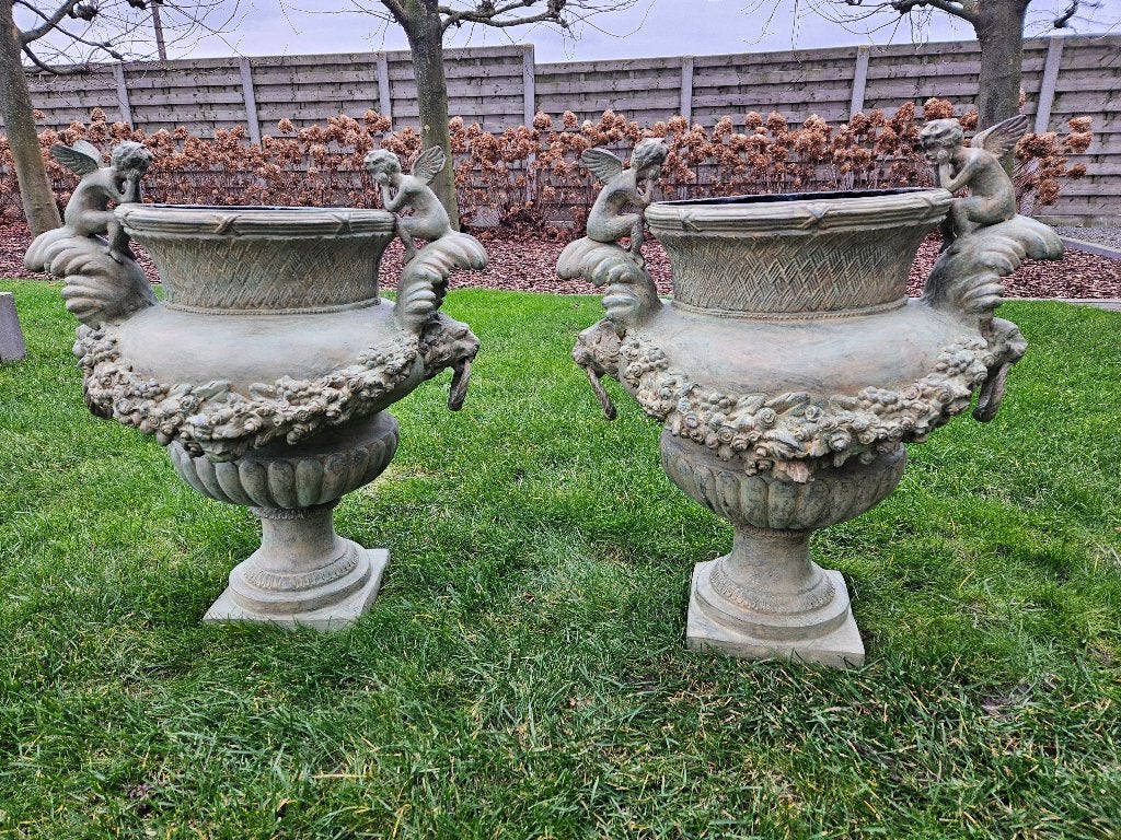 2 BRONZEN TUINVAZEN AAN LAGE PRIJS, OOK ANDERE ZIE FOTO'S !!, Ophalen of Verzenden, Nieuw