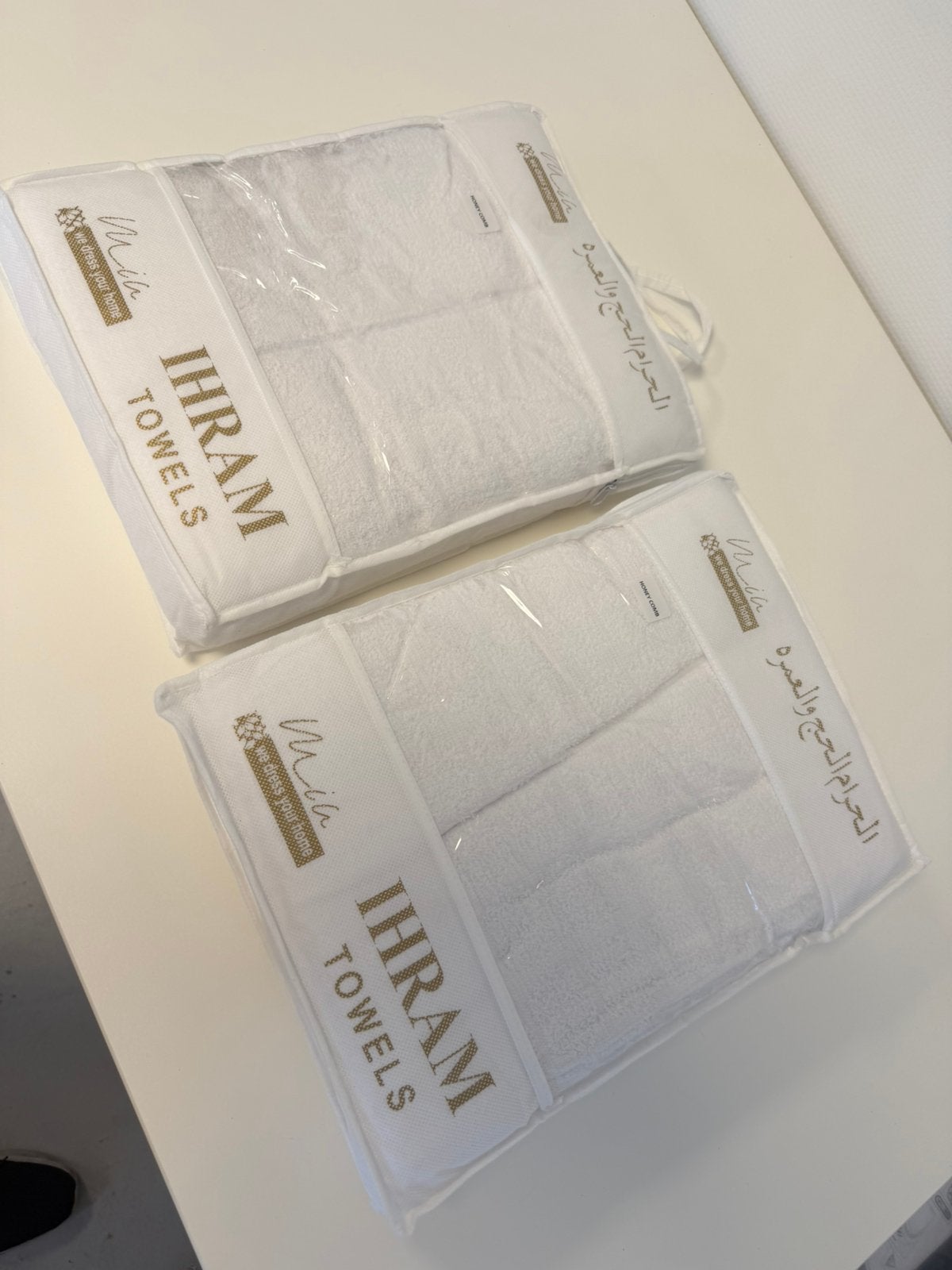 2x Mia Ihram Handdoeken Set 100% Katoen 120x230 Nieuw mekka, Ophalen of Verzenden, Nieuw, Wit, Handdoek