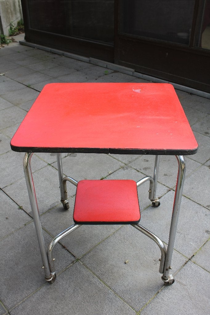 Vintage Rode formica tafel, Ophalen