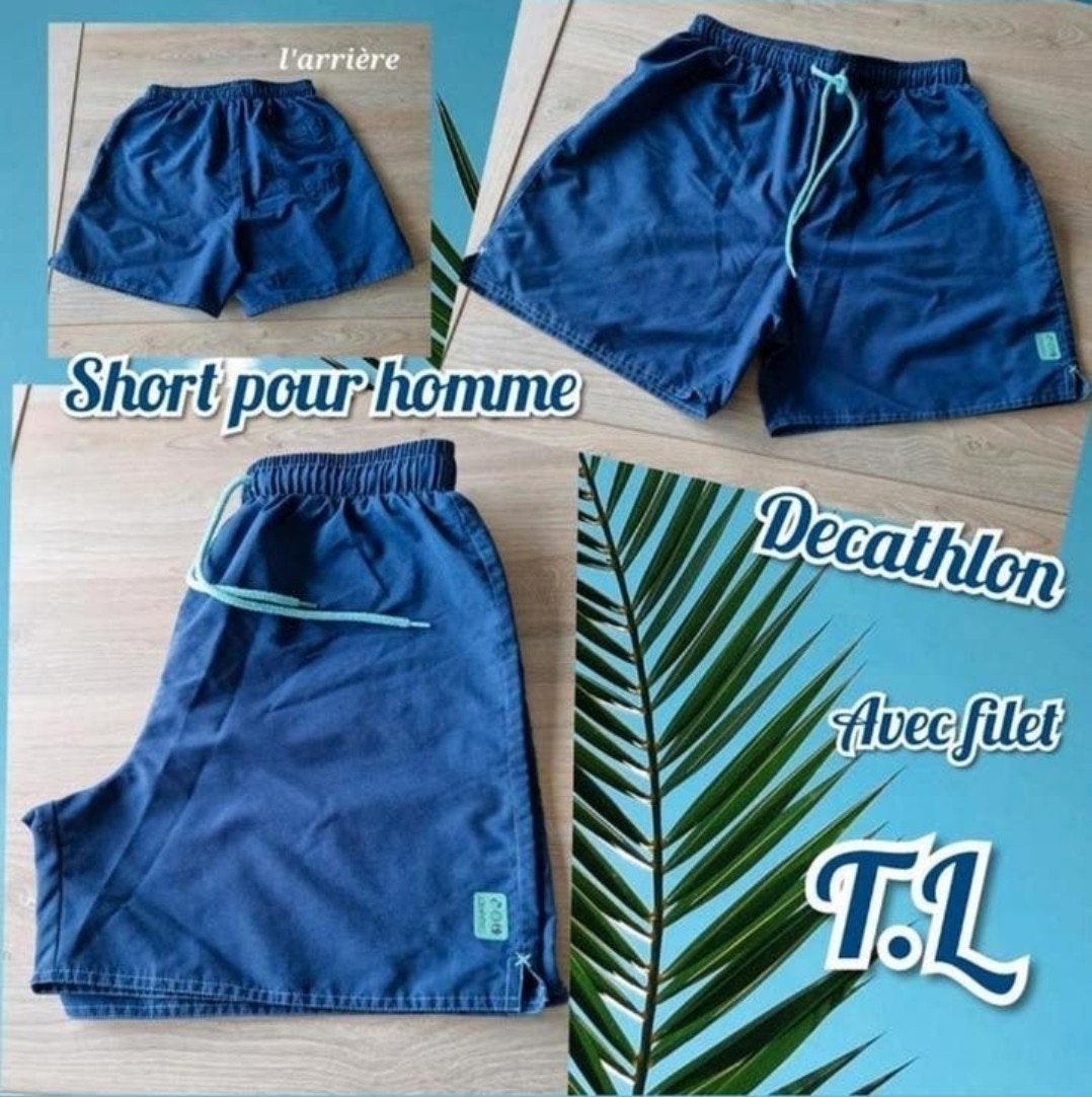 Short de bain pour homme-bleu-Decathlon-Tribord-T.L, Kleding | Heren, Maat 52/54 (L), Blauw, Ophalen of Verzenden, Zwemshort