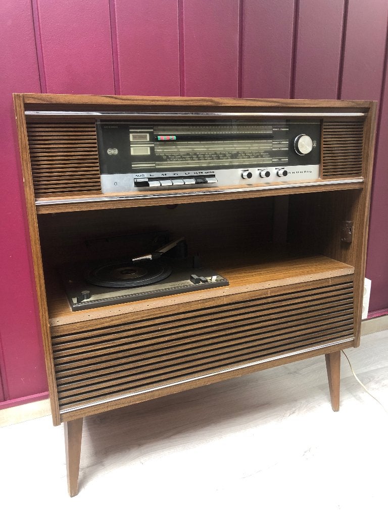 Retro/vintage radio en platenspeler Grundig, Enlèvement, Ne fonctionne pas, Tourne-disque, Autres marques