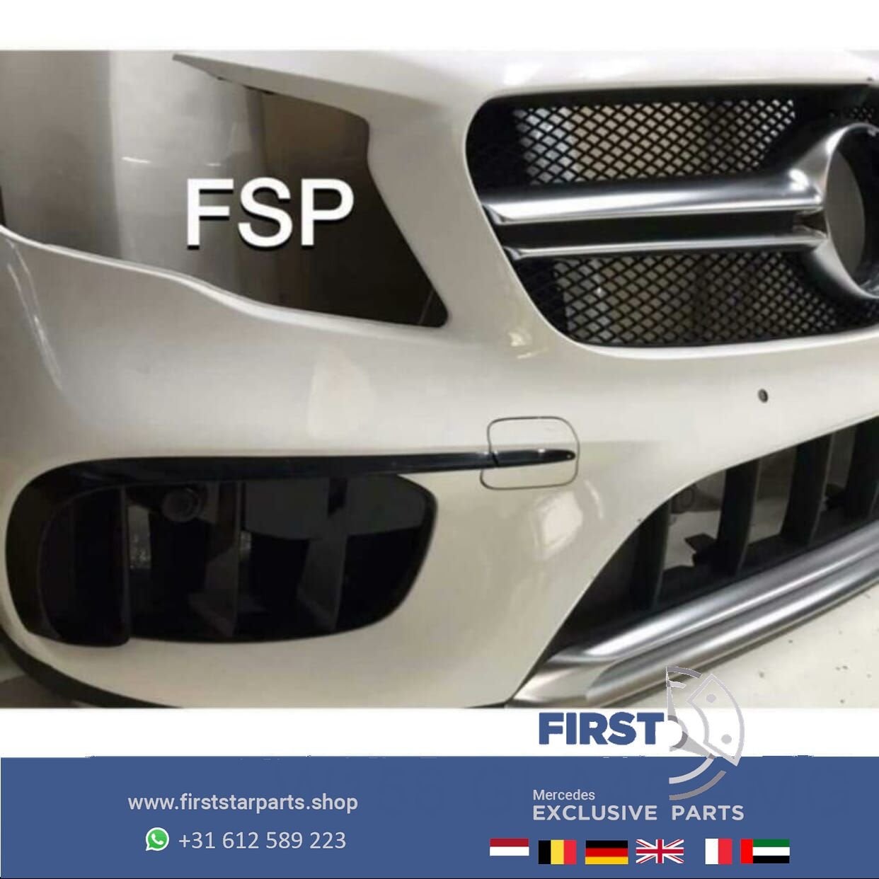 W156 X156 GLA 45 AMG FACELIFT VOORKOP WIT Mercedes 2016-2020, Gebruikt, -, Voor, Ophalen of Verzenden