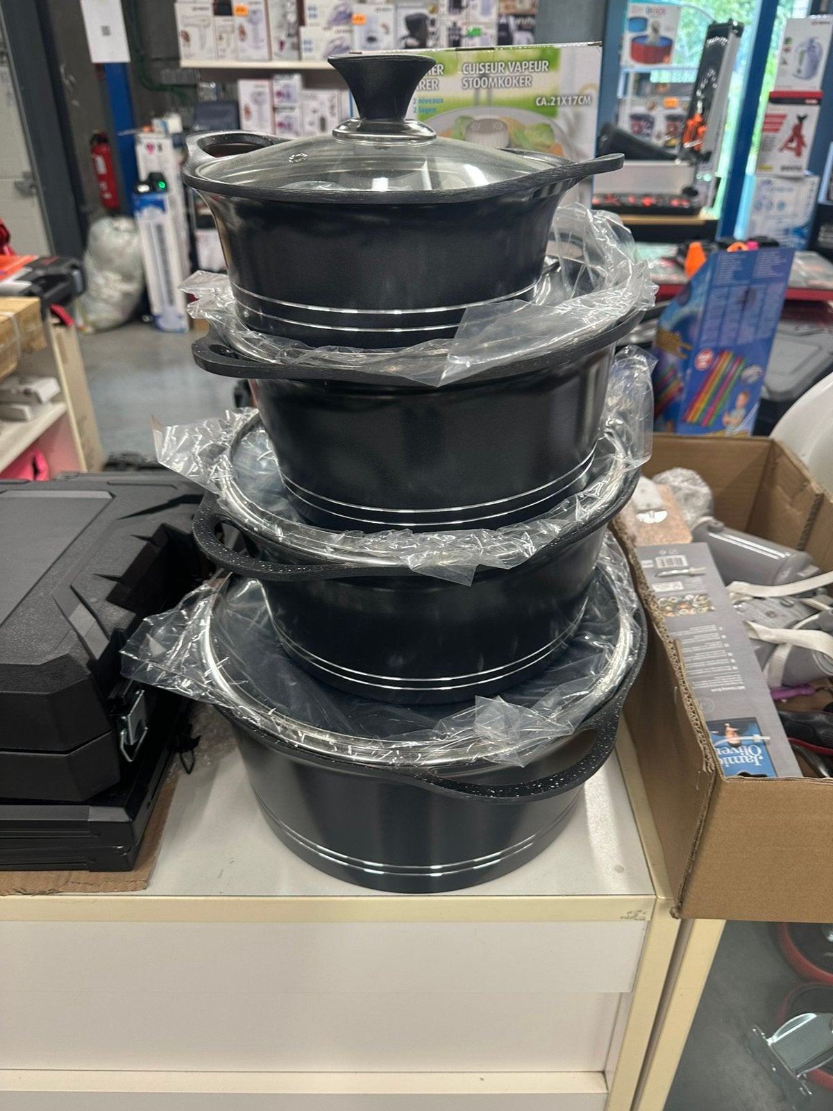 NIEUW Pannenset 4 Stuks Inductie Top kwaliteit, Ophalen, Nieuw, Pannenset, Inductieplaat