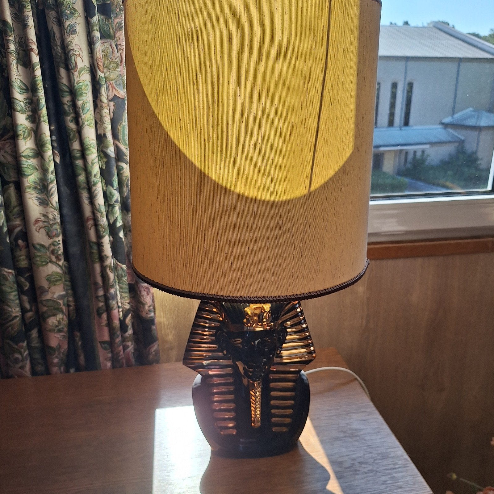 Lamp Farao diameter 37cm en H: 68cm., Ophalen, Gebruikt, Tafellamp, Zwart