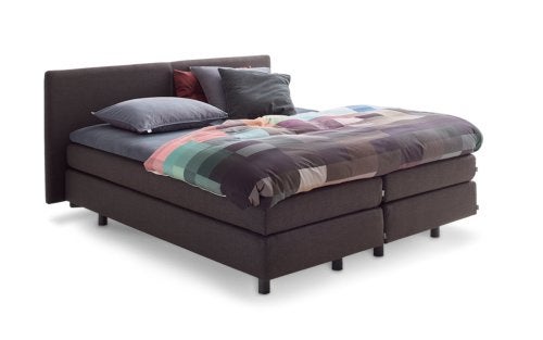 Auping Boxspring Full electrisch met hoofdbord en matrassen, Bruin, 210 cm, Tweepersoons, Ophalen of Verzenden