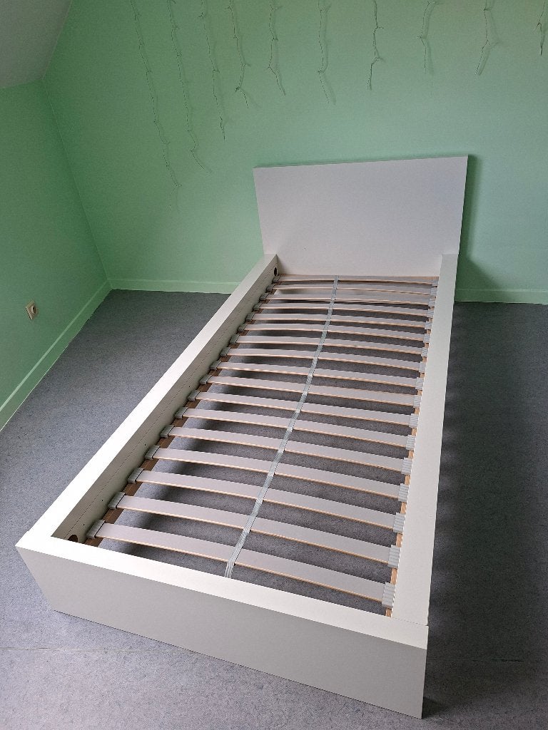 Wit bed Malm, Ophalen, Demontabel, Gebruikt, IKEA