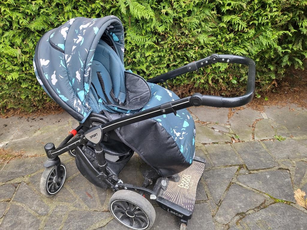 Anex Sport Kinderwagen+Lascal BuggyBoard met zitje(compleet), Kinderen en Baby's, Gebruikt, Verstelbare duwstang, Ophalen, Kinderwagen